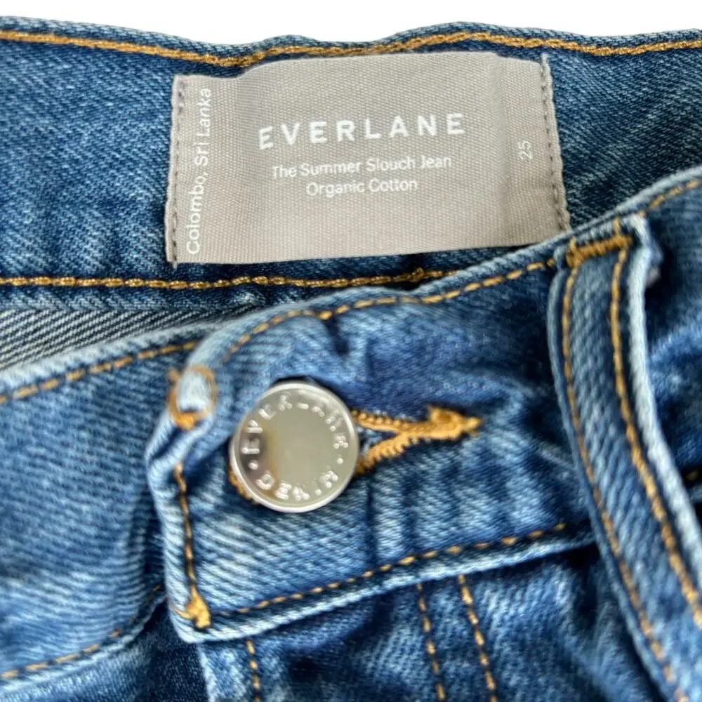 Everlane The Summer Slouch Jean in Indigo Mist Organic Cotton Baggy Size 25 - Picture 8 of 10